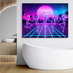 Skeleton Dance Synthwave — skeleton dance synthwave sq bathroom hotel 1land flush print