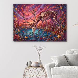 Skeleton Deer Drinking — Skeleton Deer Drinking White Walls 154