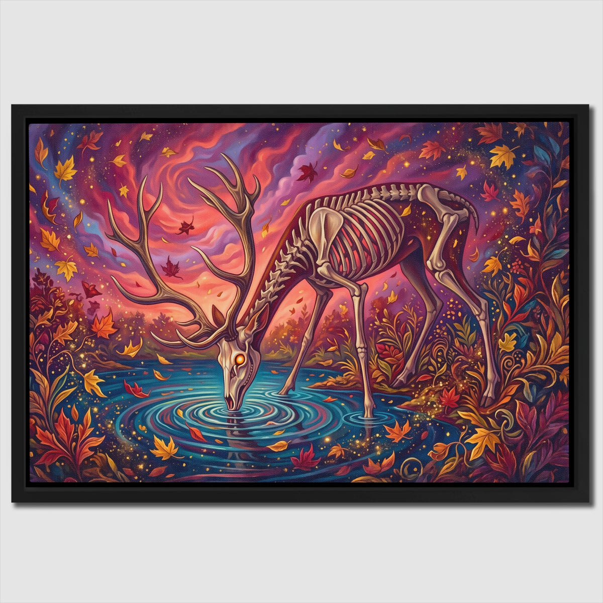 Skeleton Deer Drinking — Skeleton Deer Drinking Close Up Landscape 63