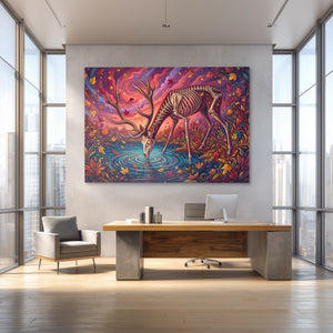 Skeleton Deer Drinking — Skeleton Deer Drinking Baller Office 11