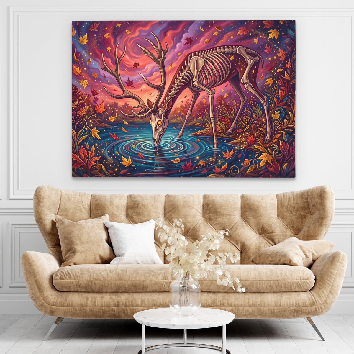 Skeleton Deer Drinking — Skeleton Deer Drinking brown living room land 180