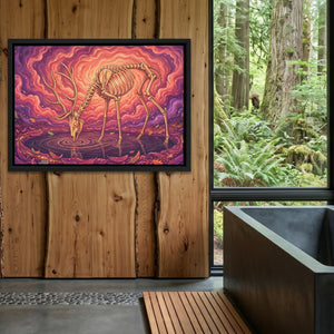 Skeleton Deer Inferno — Skeleton Deer Inferno Outdoor Bathroom Log Land 129