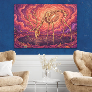 Skeleton Deer Inferno — Skeleton Deer Inferno Two Chairs Blue Walls2 142