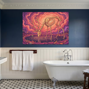 Skeleton Deer Inferno — Skeleton Deer Inferno Blue Bathroom Land 25