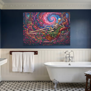 Skeleton Floral Reverie — Skeleton Floral Reverie Blue Bathroom Land 26