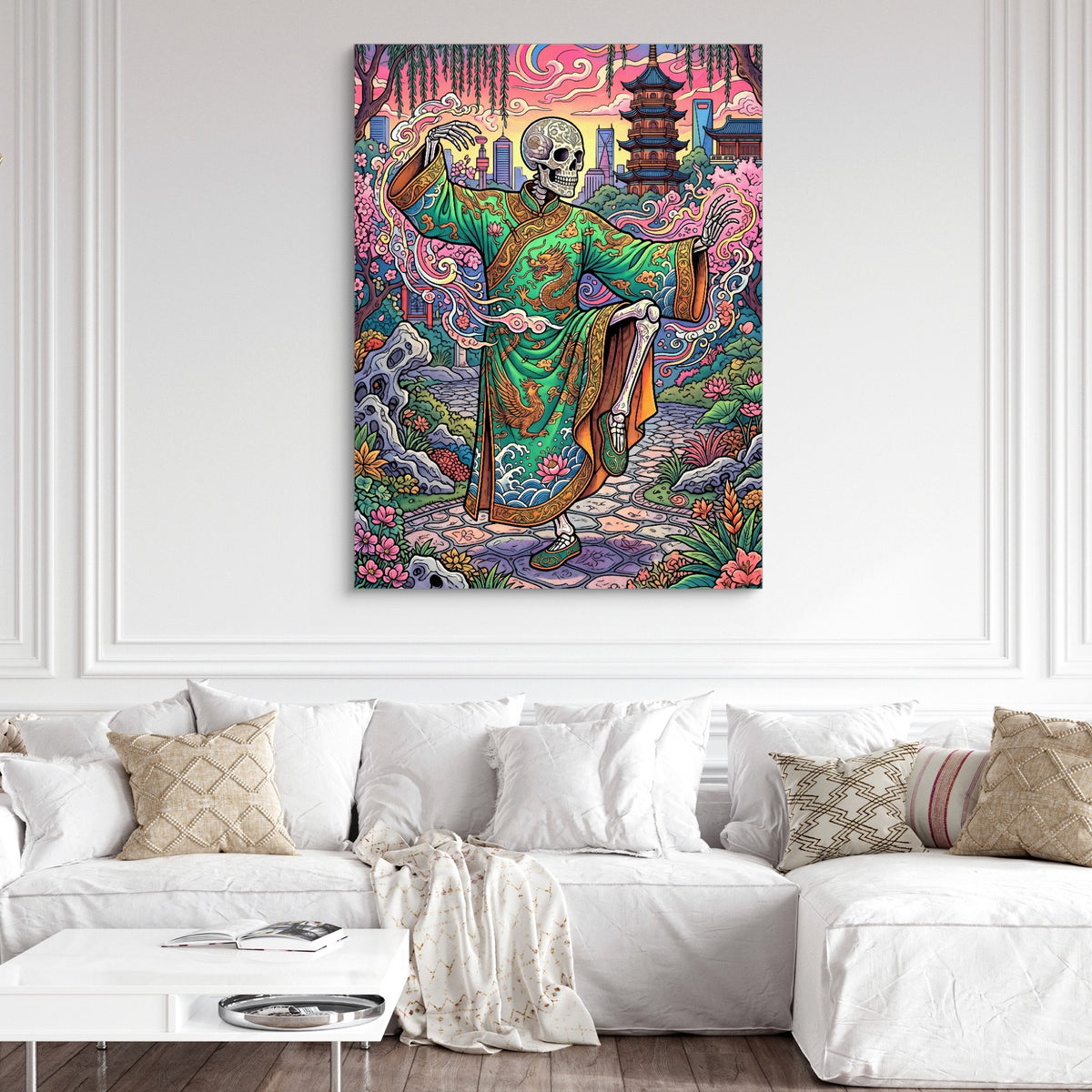 Skeleton Garden Form — skeleton garden form sq white couch and wall 1port flush print