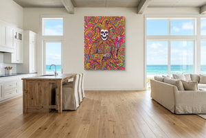 Skeleton Jester Psychedelic — skeleton jester psychedelic living room with ocean view 2 1port flush print