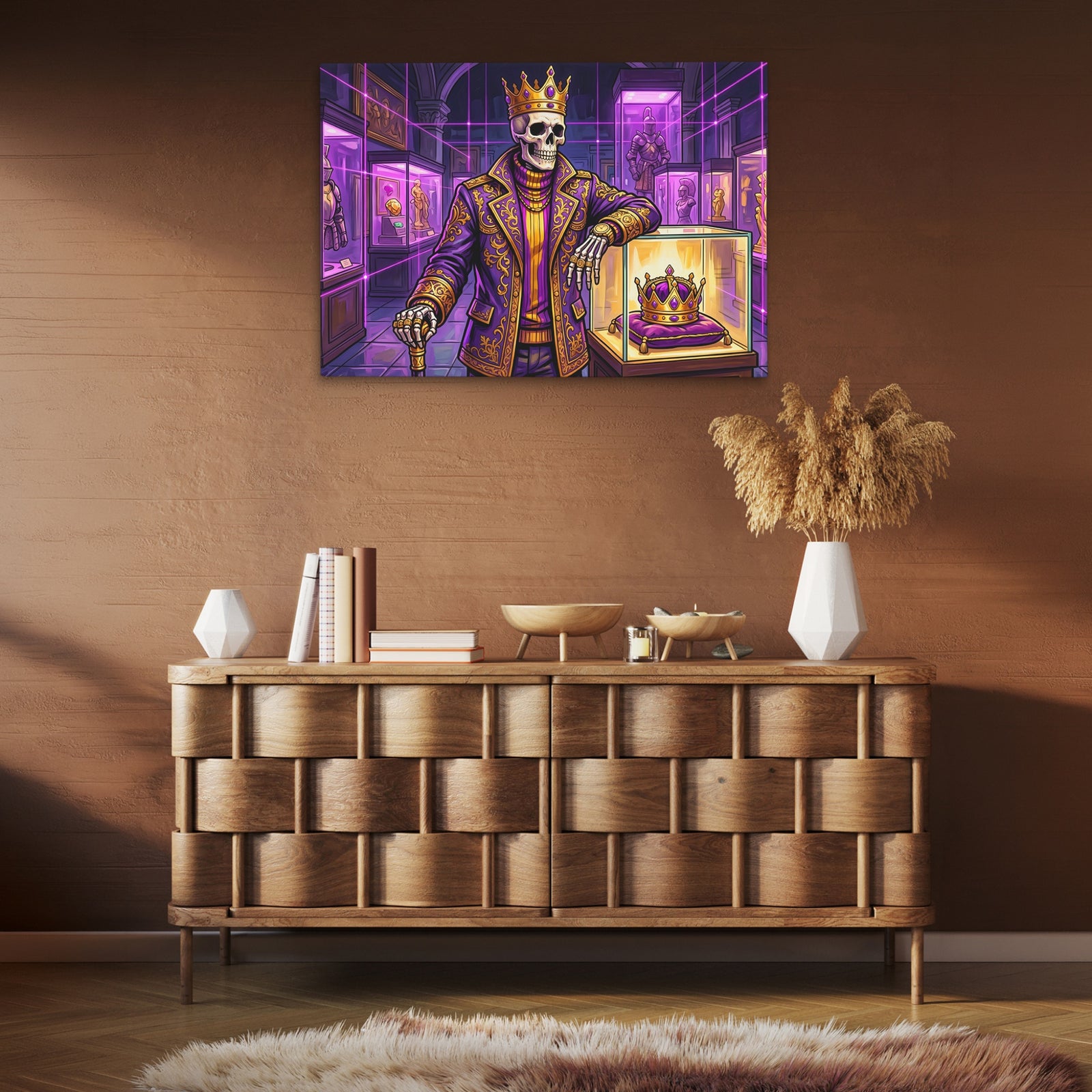 Skeleton King's Vault canvas wall art