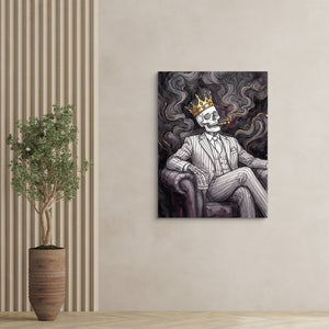 Skeleton King Smoking — skeleton king smoking sq tree wall 1port flush print