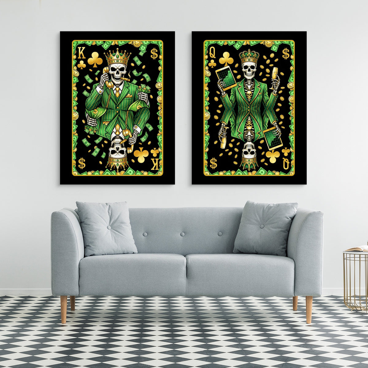 Skeleton Money Clubs King & Queen