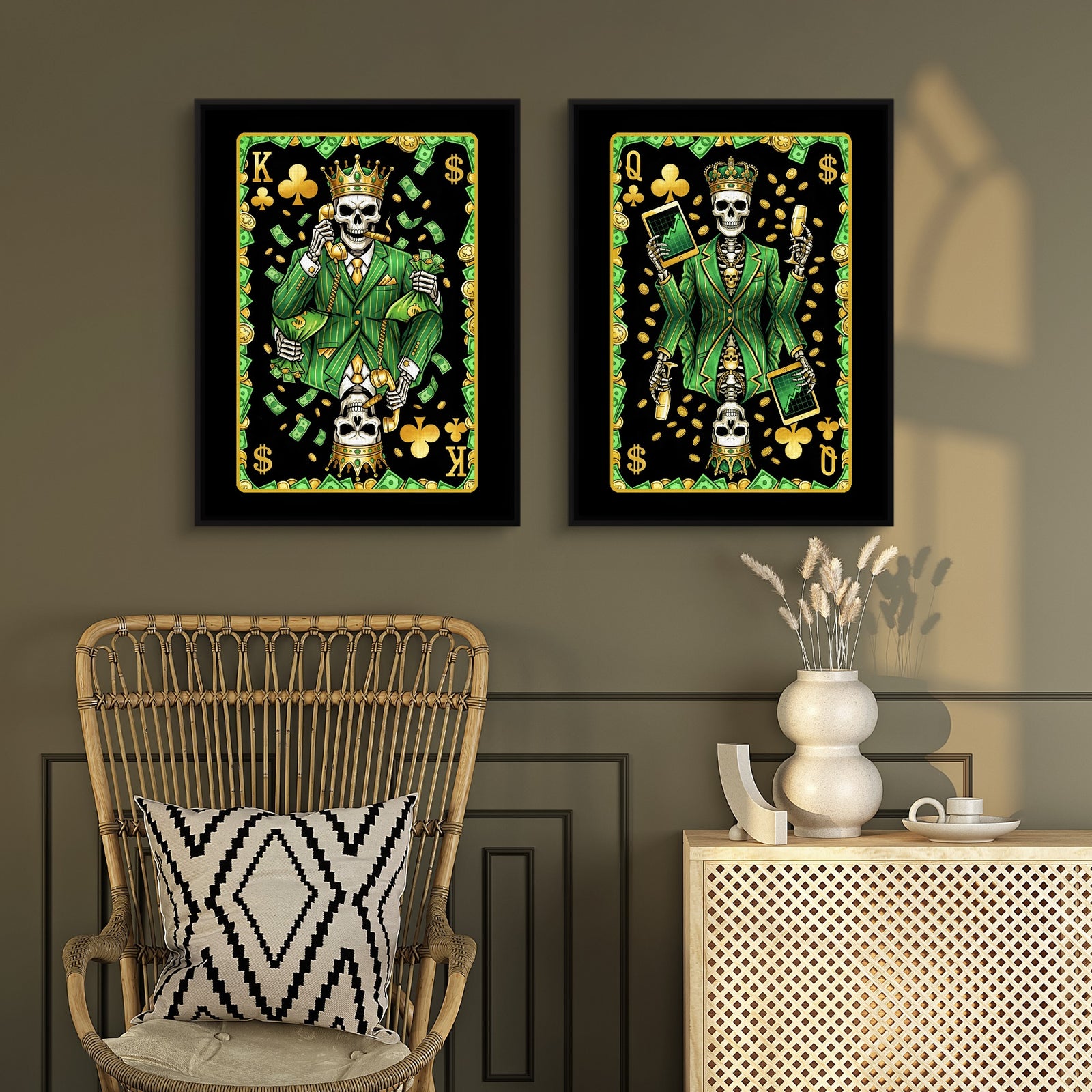 Skeleton Money Clubs King & Queen