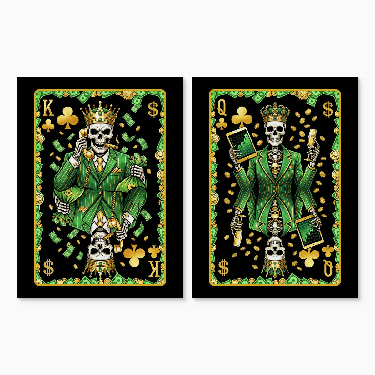Skeleton Money Clubs King & Queen