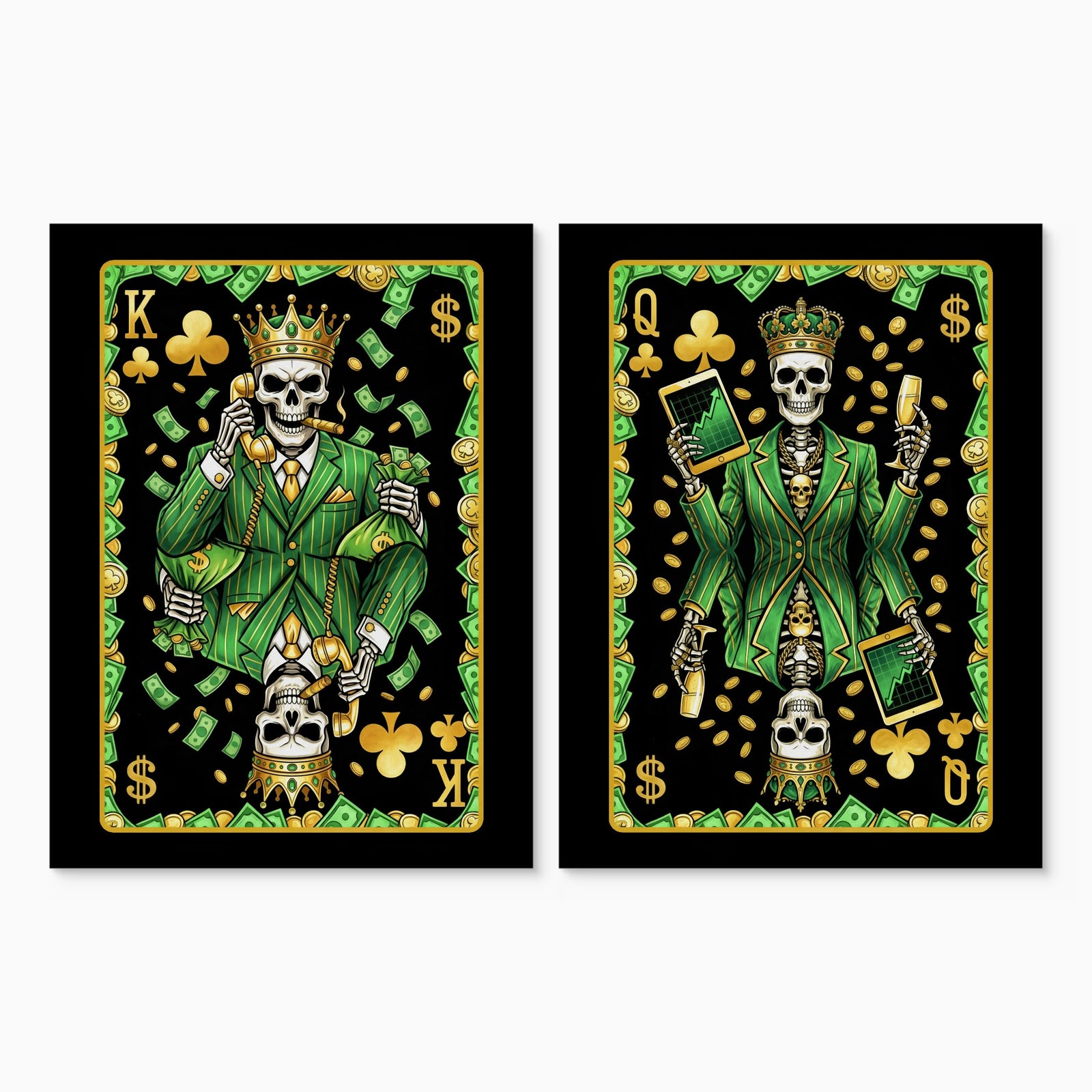Skeleton Money Clubs King & Queen
