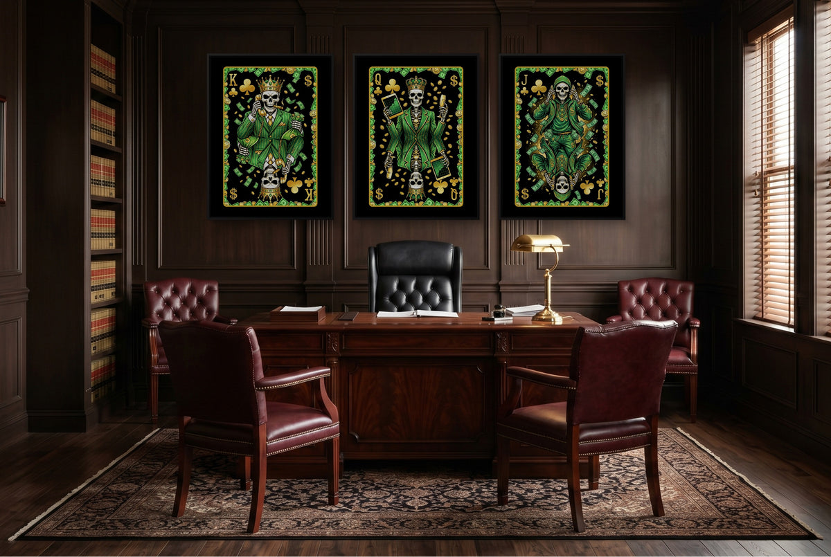 Skeleton Money Clubs King Queen Jack