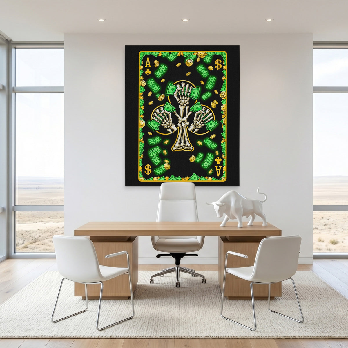 Skeleton Money Ace of Clubs Card — Skeleton Money Ace of Clubs Card White Bull Room Port 191