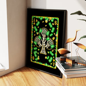 Skeleton Money Ace of Clubs Card — Skeleton Money Ace of Clubs Card New   Living Room Wall Apartment Zoom 71