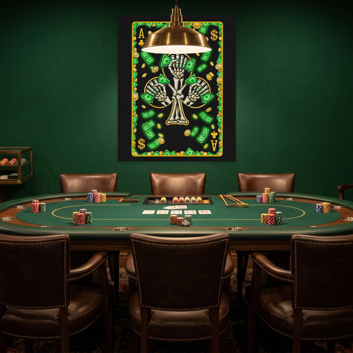 Skeleton Money Ace of Clubs Card — Skeleton Money Ace of Clubs Card Poker Room Green Port 131