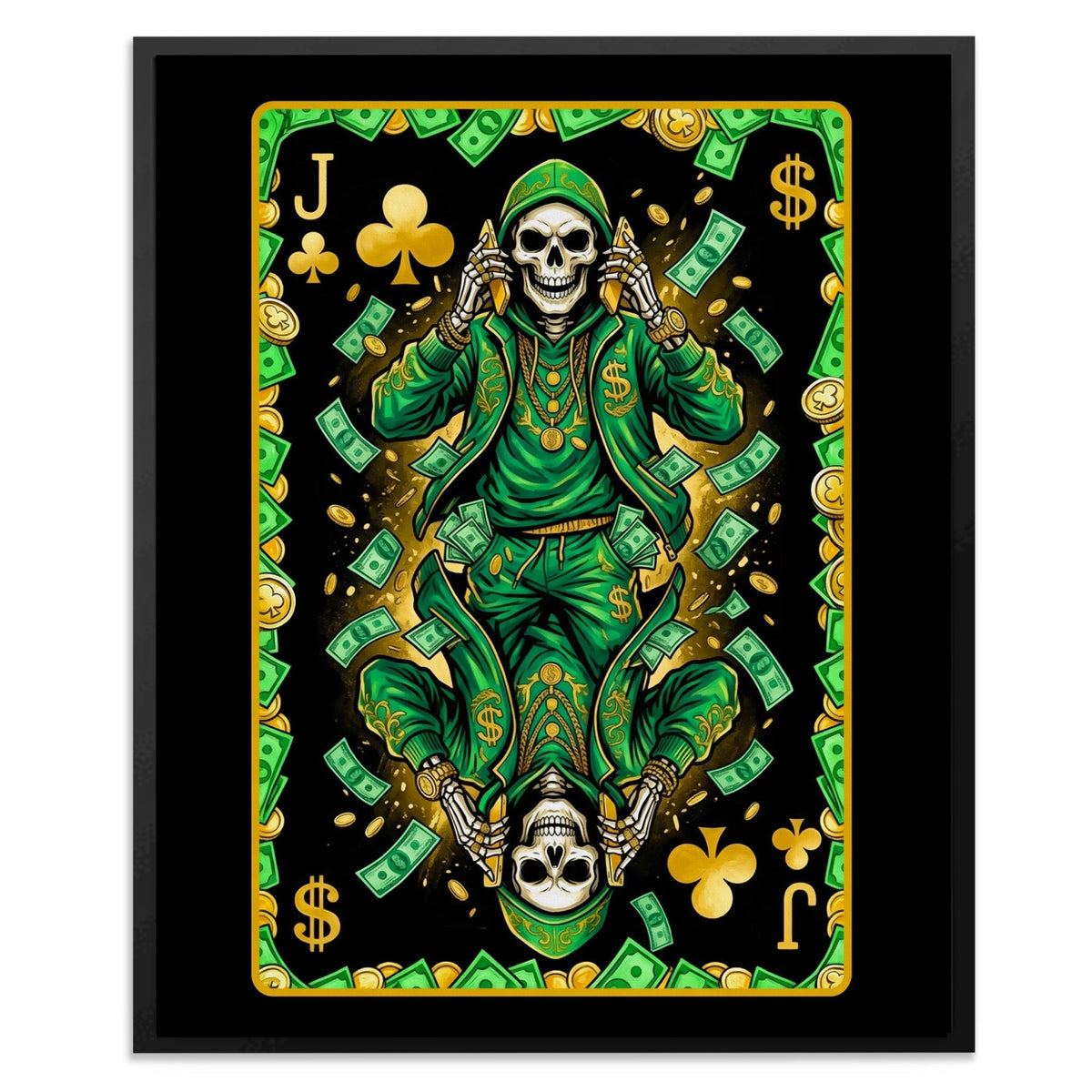 Skeleton Money Clubs King Queen Jack Jack