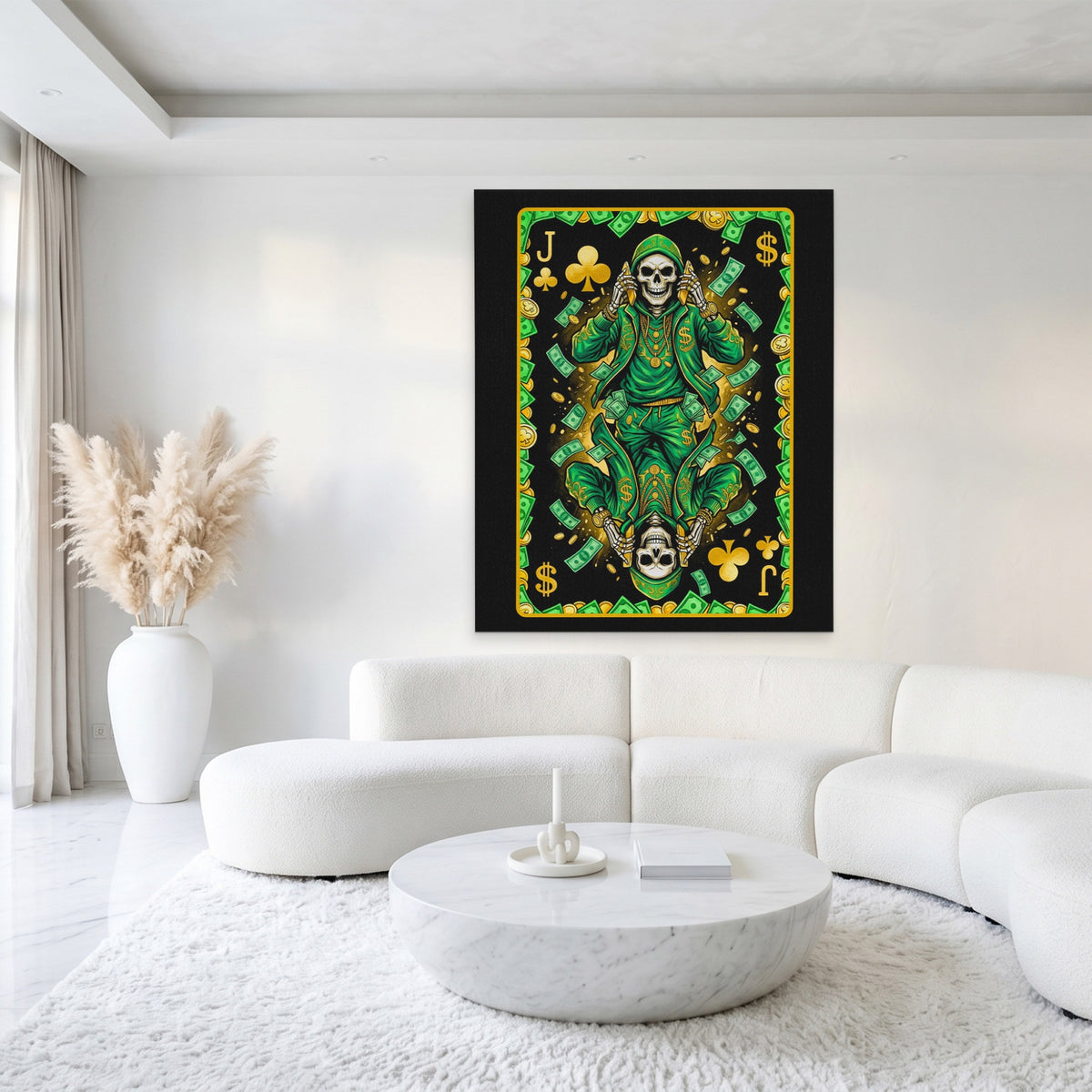 Skeleton Money Jack of Clubs Card — Skeleton Money Jack of Clubs Card White Luxury Port 222