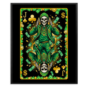 Skeleton Money Jack of Clubs Card — Skeleton Money Jack of Clubs Card Front Facing Portrait2 27