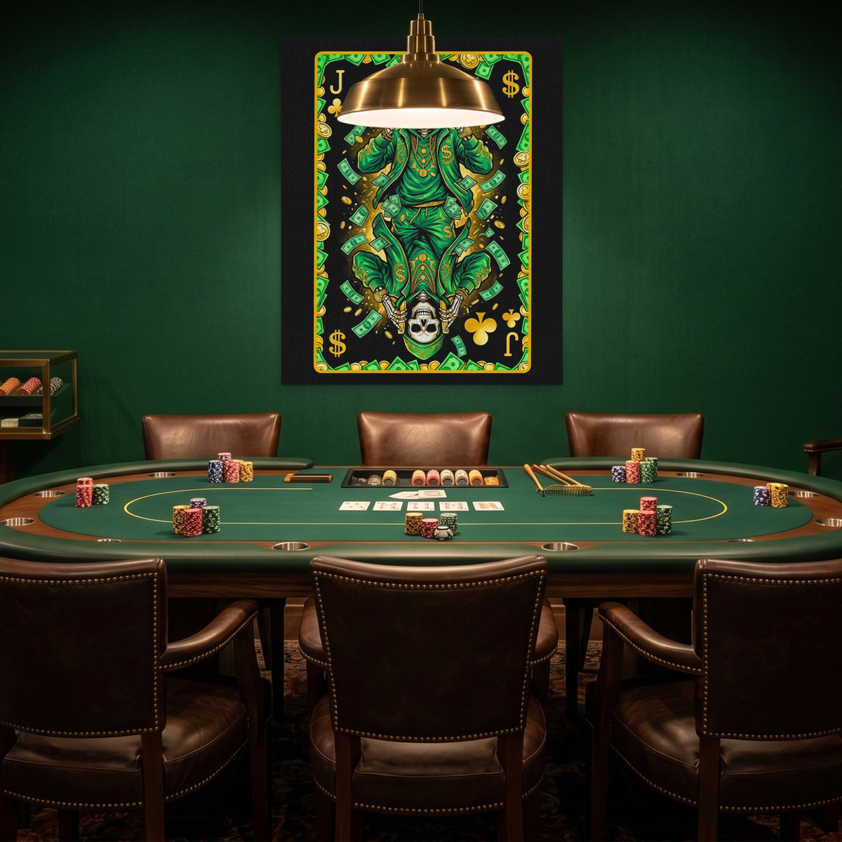 Skeleton Money Jack of Clubs Card — Skeleton Money Jack of Clubs Card Poker Room Green Port 132