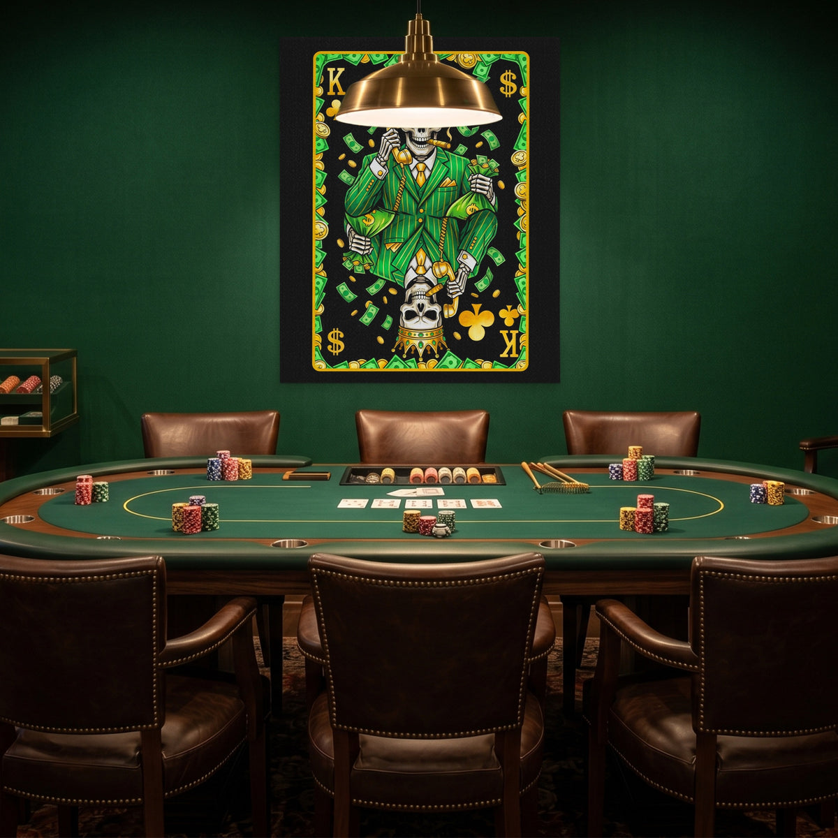 Skeleton Money King of Clubs Card — Skeleton Money King of Clubs Card Poker Room Green Port 133