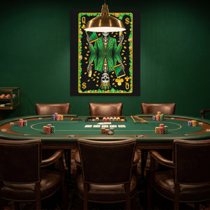 Skeleton Money Queen of Clubs Card — Skeleton Money Queen of Clubs Card Poker Room Green Port 134