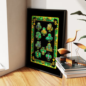 Skeleton Money Ten of Clubs Card — Skeleton Money Ten of Clubs Card New   Living Room Wall Apartment Zoom 75