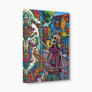 Skeleton Muralist — skeleton muralist angled flush print