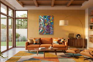 Skeleton Muralist — skeleton muralist living room interior space 1port flush print