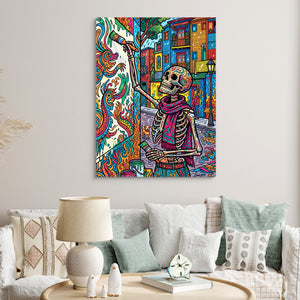 Skeleton Muralist — skeleton muralist sq clock bed 1port flush print