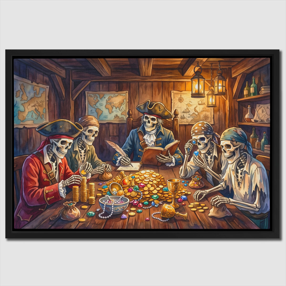 Skeleton Pirates Counting — Skeleton Pirates Counting Close Up Landscape 52