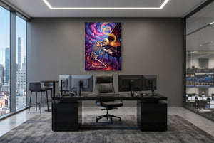 Skeleton's Nocturne — skeleton's nocturne office desk with monitors 1port flush print