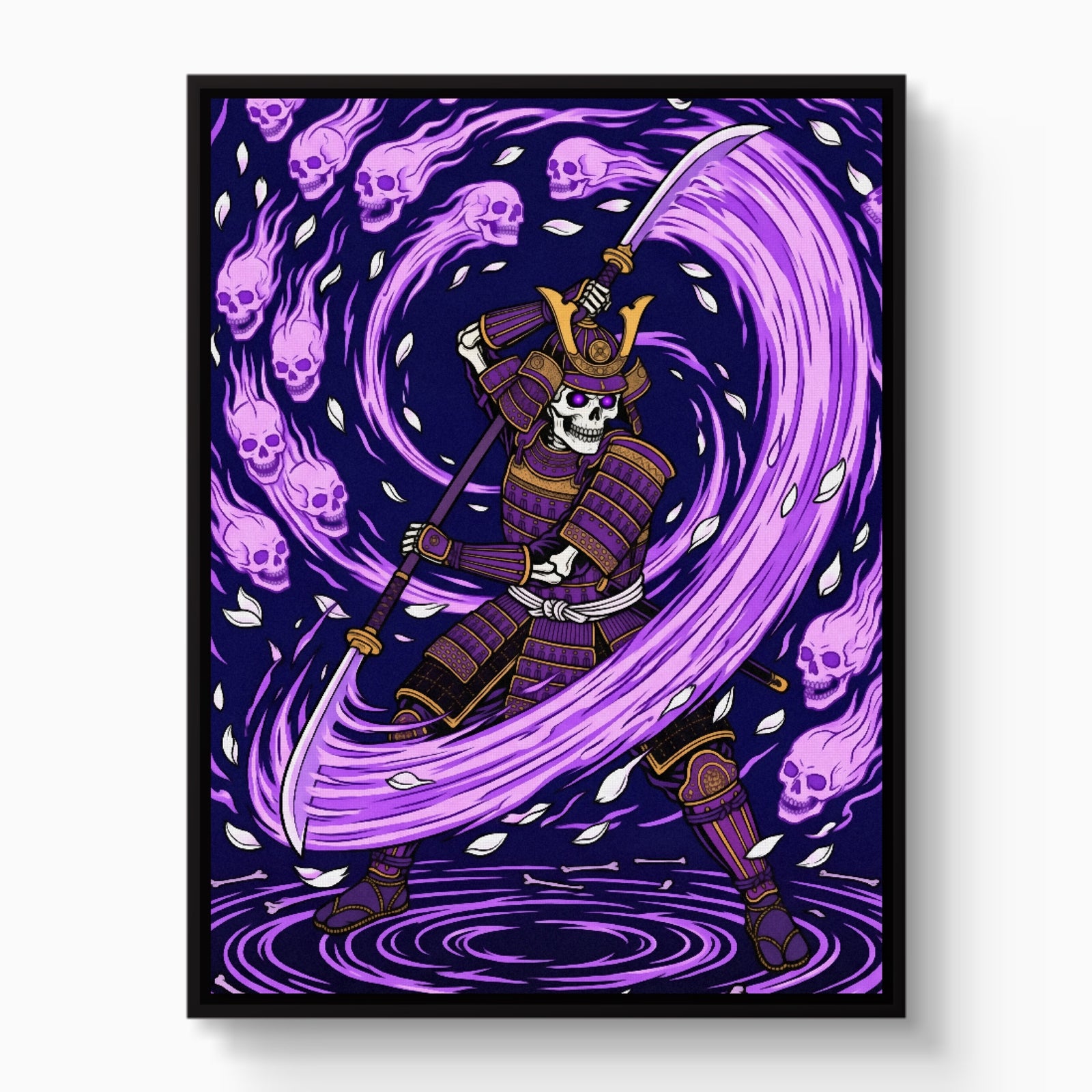 Skeleton Samurai Ascension — skeleton samurai ascension white studio framed black