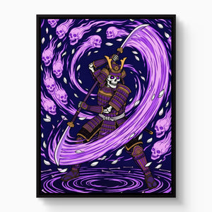 Skeleton Samurai Ascension — skeleton samurai ascension white studio framed black