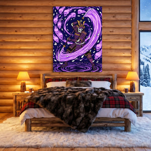 Skeleton Samurai Ascension — skeleton samurai ascension sq cozy cabin 1port flush print