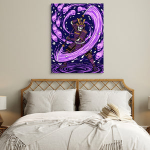 Skeleton Samurai Ascension — skeleton samurai ascension sq white bedroom 1port flush print