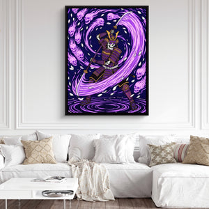 Skeleton Samurai Ascension — skeleton samurai ascension sq white couch and wall 1port framed black