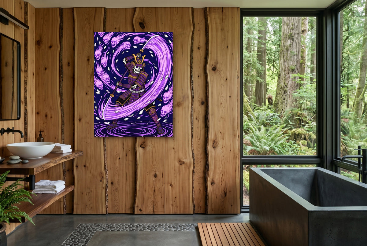 Skeleton Samurai Ascension — skeleton samurai ascension wooden bathroom with window 1port flush print