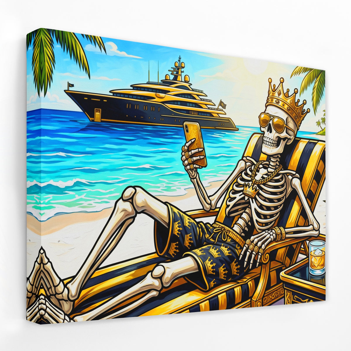 Skeleton Tropical Paradise — Skeleton Tropical Paradise Landscape   Side View   Mirror Wrap 96