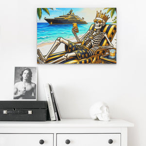 Skeleton Tropical Paradise — Skeleton Tropical Paradise Skull Desk 222