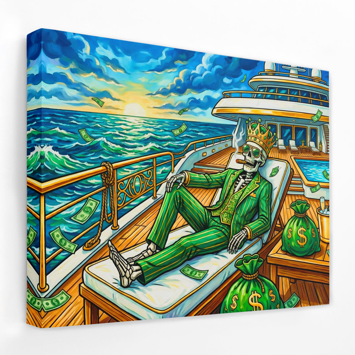 Skeleton Tycoon Sunset — Skeleton Tycoon Sunset Landscape   Side View   Mirror Wrap 97