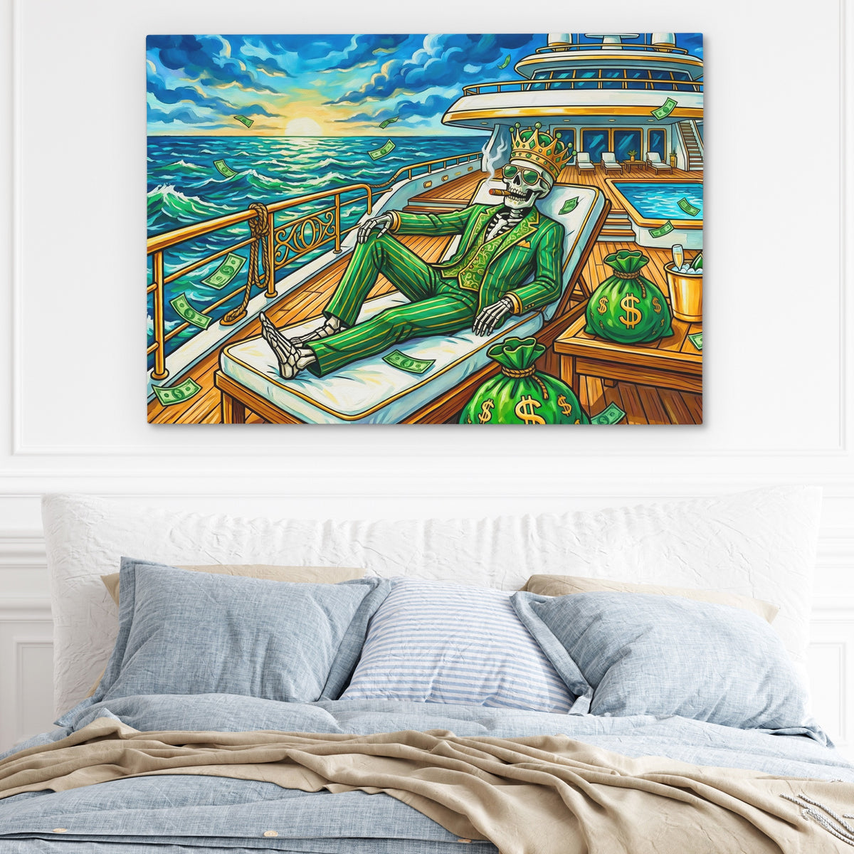 Skeleton Tycoon Sunset — Skeleton Tycoon Sunset Light Blue Bed 118