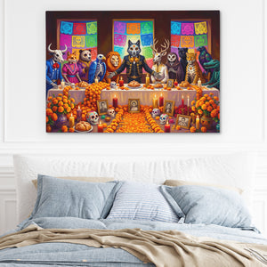Skeletons Festive Gathering — Skeletons Festive Gathering Light Blue Bed 119