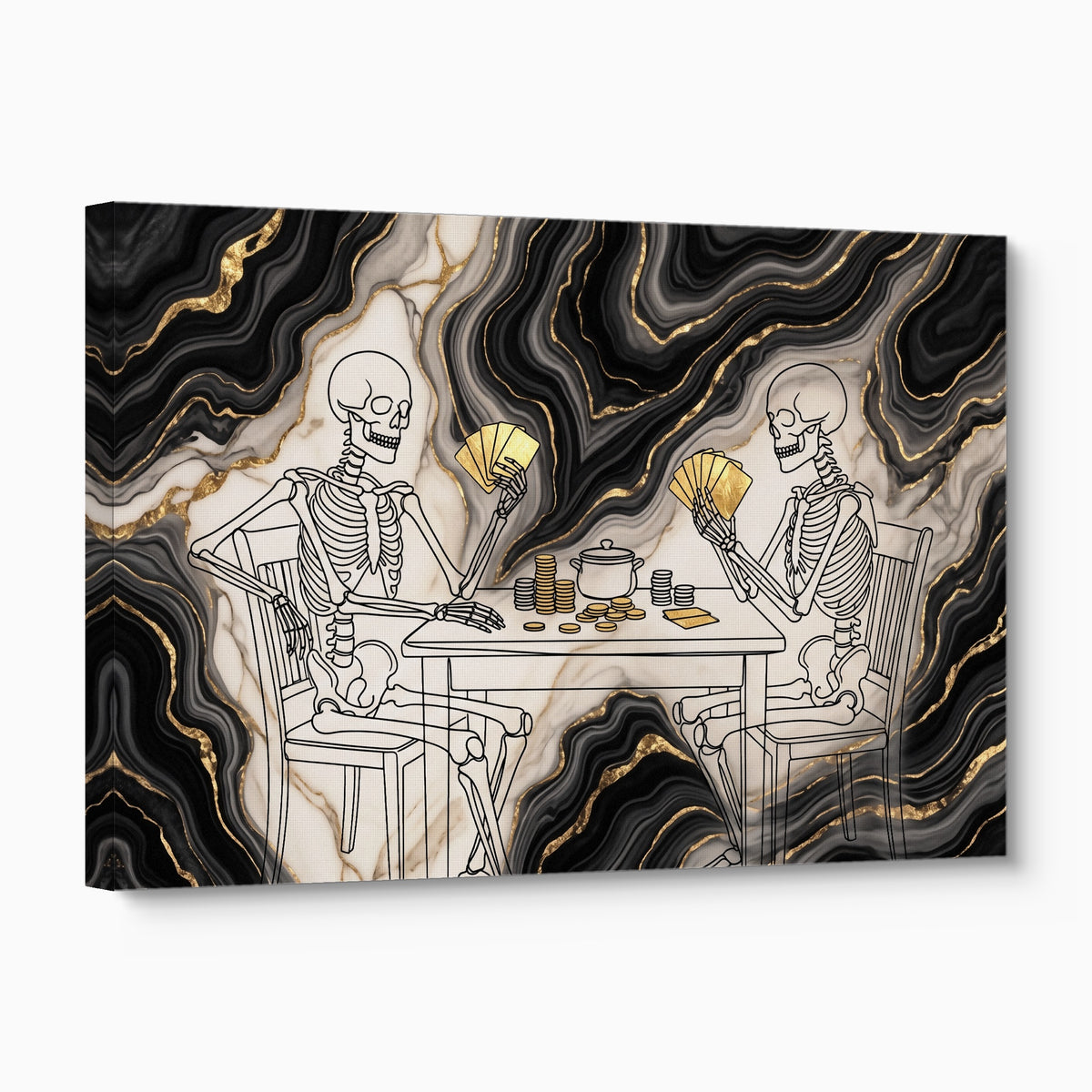Skeletons Golden Game — skeletons golden game angled flush print