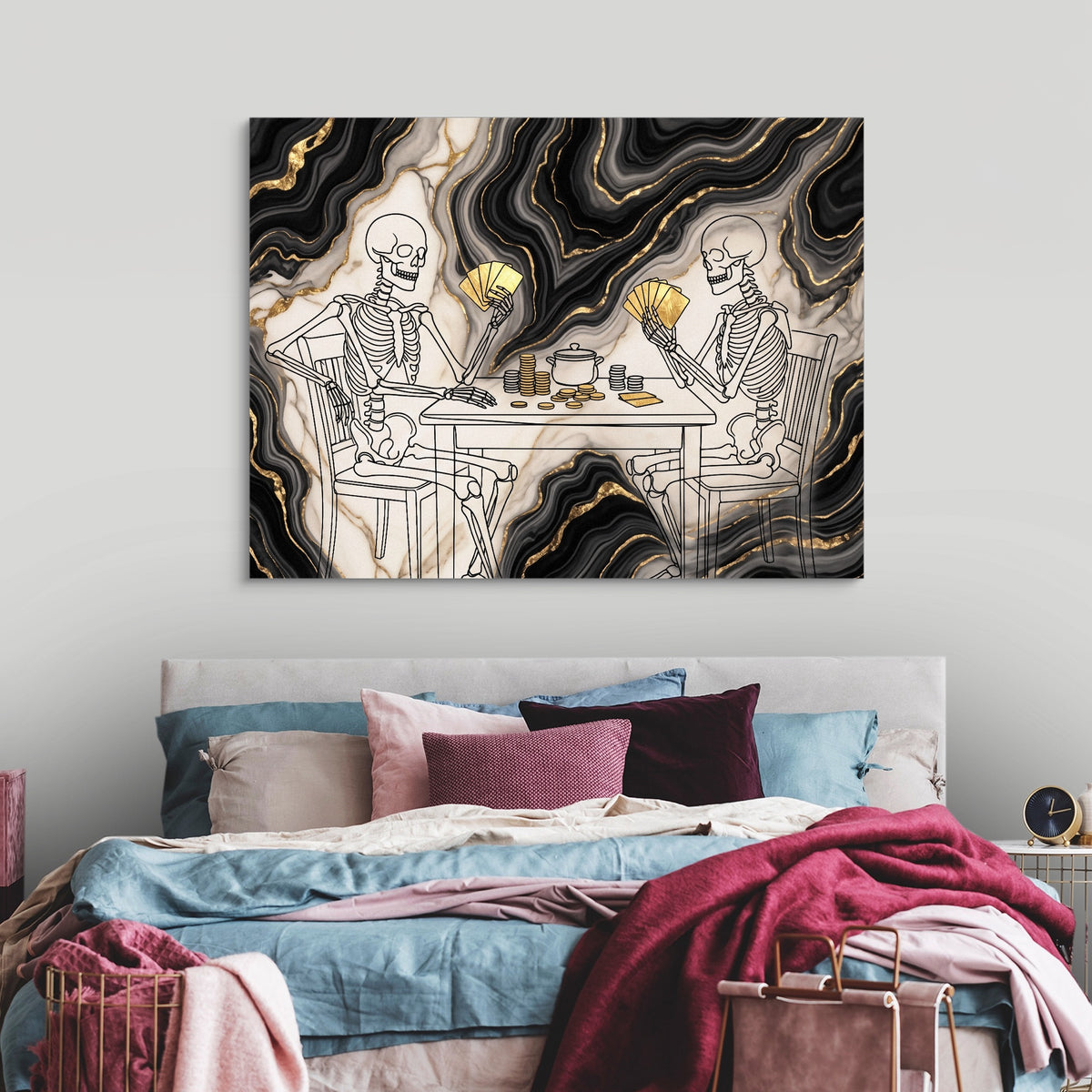 Skeletons Golden Game — skeletons golden game sq luxury bedroom 1land flush print