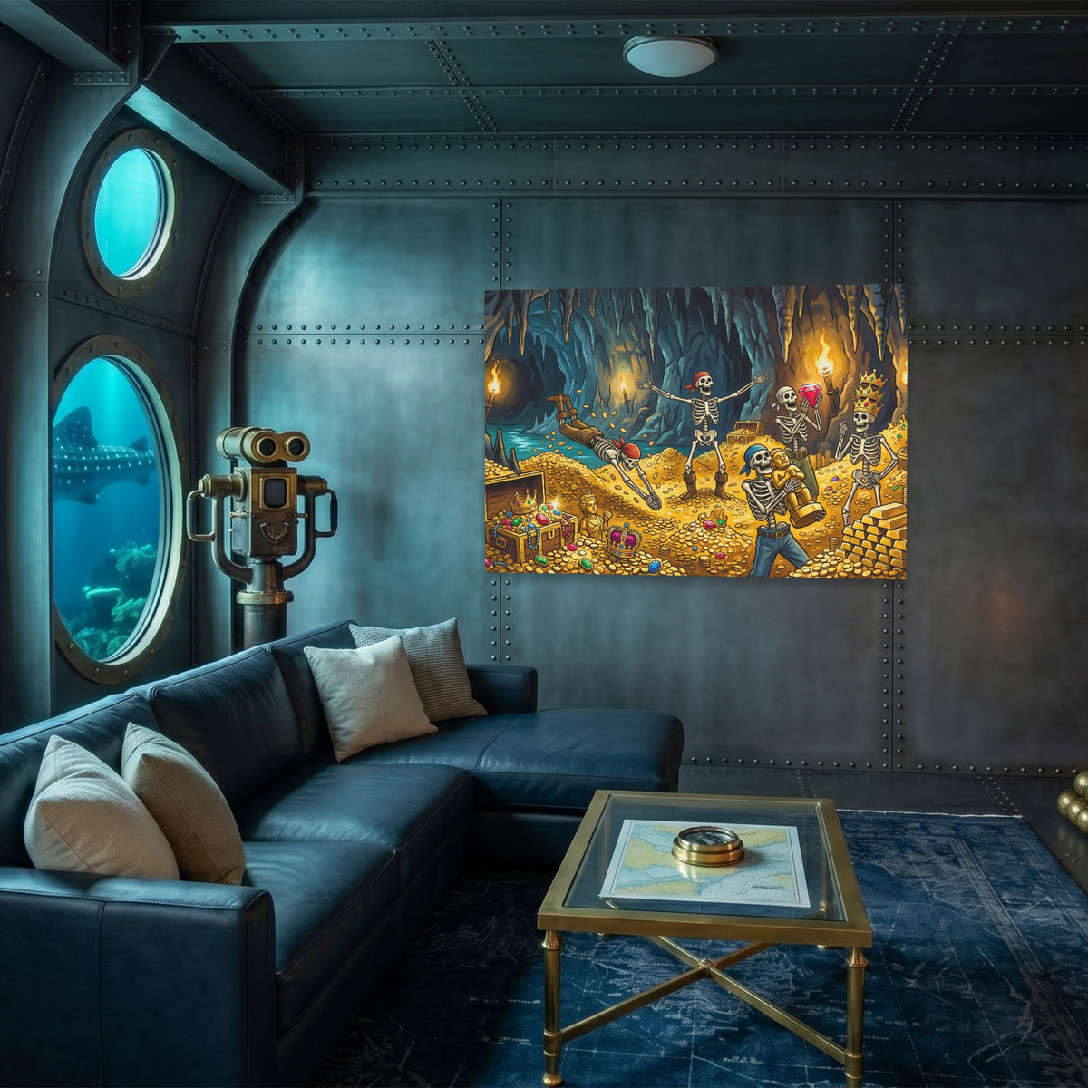 Skeletons Golden Treasure — Skeletons Golden Treasure Submarine Wall Land 246