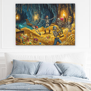 Skeletons Golden Treasure — Skeletons Golden Treasure Light Blue Bed 120