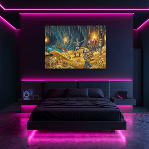Skeletons Golden Treasure — Skeletons Golden Treasure Pink Neon Room Land 183