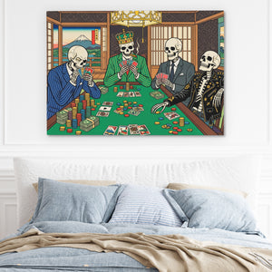 Skeletons Midnight Poker — Skeletons Midnight Poker Light Blue Bed 121